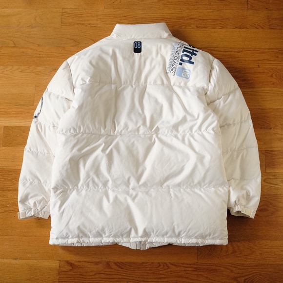 Shady Ltd Puffer Jacket White Embroidered Logo Size L Winter Streetwear Hip-Hop - Picture 10 of 13